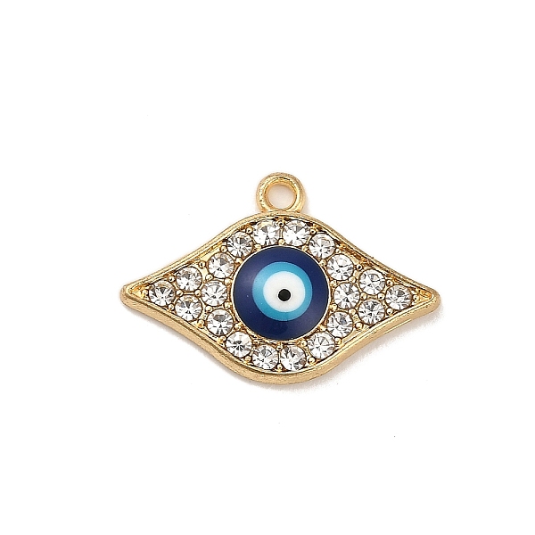 

PandaHall Alloy Enamel Pendants, with Rhinestone, Long-Lasting Plated, Evil Eye Charm, Golden, 14x21x3.5mm, Hole: 1.5mm Alloy...