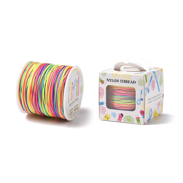 

PandaHall Nylon Thread, Colorful, 0.8mm, about 98.43yards/roll(90m/roll) Nylon