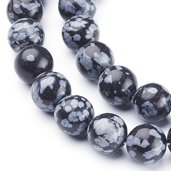 Naturschneeflocke Obsidian Perlen Stränge