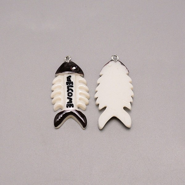 

PandaHall Resin Pendants, with Iron Pin, Fish, White, 37x19x6mm, Hole: 2mm Resin Fish White
