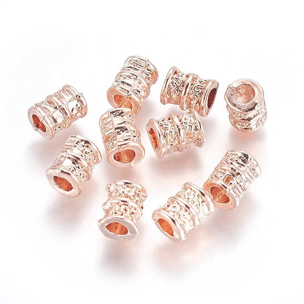 

PandaHall Alloy Beads, Column, Rose Gold, 9x6.5~7mm, Hole: 3.5mm Alloy Column