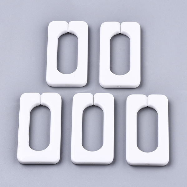

PandaHall Opaque Acrylic Linking Rings, Quick Link Connectors, for Cross Chains Making, Rectangle, White, 43.5x23x4.5mm, Inner Diameter...