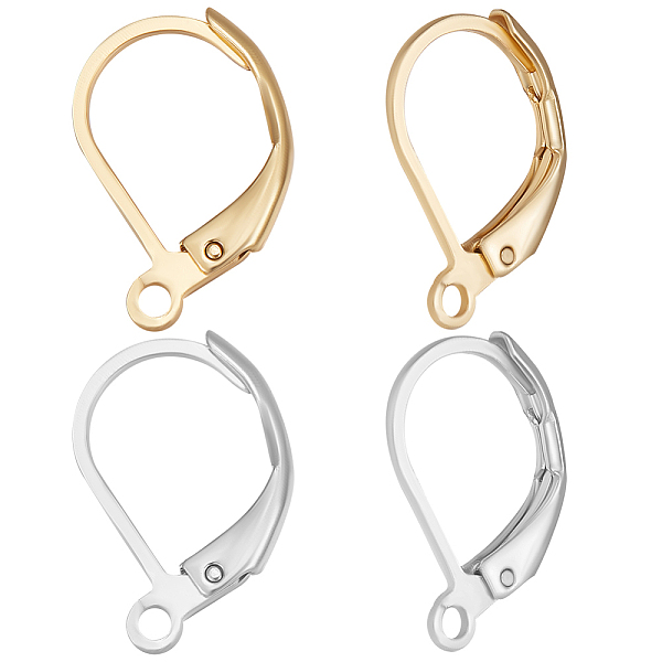 

PandaHall Beebeecraft 100Pcs 2 Style 304 Stainless Steel Leverback Earring Findings, with Horizontal Loops, Real 24K Gold Plated & Stainless...