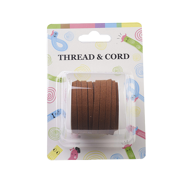 PandaHall Faux Suede Cord, Faux Suede Lace, Sienna, 4x1.5mm, about 5.46 yards(5m)/roll Faux Suede Brown