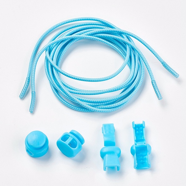 

PandaHall DIY Elastic Lock Shoelace, Light Sky Blue, 3mm, 1m/strand Elastic Fibre Others Blue