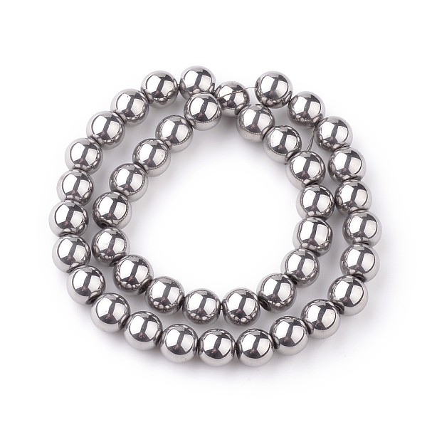 

PandaHall Round Glass Strands, Electroplate, Silver Plated, bead: 8mm in diameter, hole: 1mm. about 14 inch/strand, about 42pcs/strand Glass...