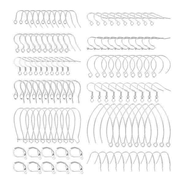 

PandaHall UNICRAFTALE 12 Styles Stainless Steel Earring Making Settings(0.6-1mm Pin), 120pcs(60 pairs) Earring Hooks, Smooth Hoop Earrings...