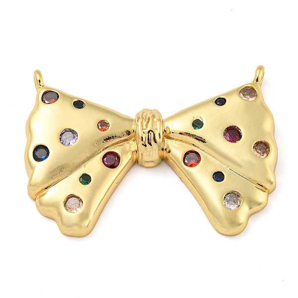 

PandaHall Rack Plating Brass Micro Pave Cubic Zirconia Pendants, Cadmium Free & Lead Free, Long-Lasting Plated, Bowknot, Real 18K Gold...