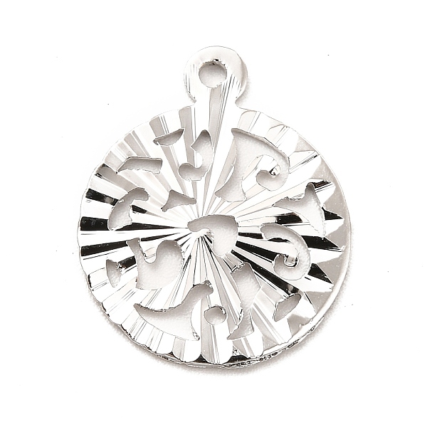 

PandaHall Rack Plating Brass Pendants, Long-Lasting Plated, Flat Round Charm, Platinum, 18.5x15x0.9mm, Hole: 1.2mm Brass Flat Round