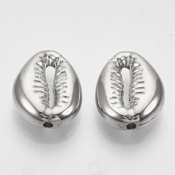 

PandaHall CCB Plastic Beads, Cowrie Shell Shape, Platinum, 18x13.5x5.5mm, Hole: 1.8mm, about 700pcs/500g Plastic Shell Shape