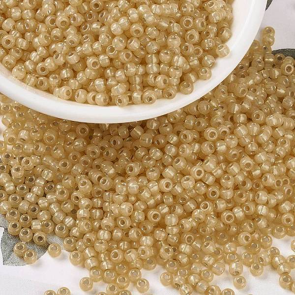 

PandaHall MIYUKI Round Rocailles Beads, Japanese Seed Beads, (RR677) Silverlined Gold Opal, 8/0, 3mm, Hole: 1mm, about 2111~2277pcs/50g...