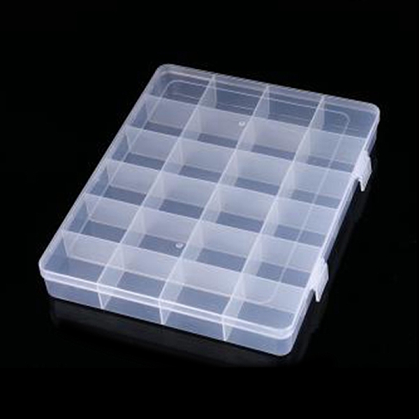 

PandaHall Transparent Plastic Bead Containers, with 24 Compartments, for DIY Art Craft, Nail Diamonds, Bead Storage, Rectangle, Clear...
