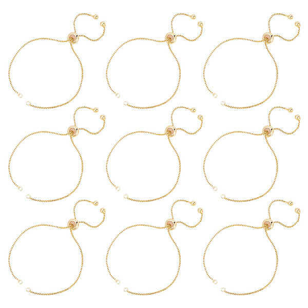 

PandaHall 12 Pcs Adjustable Slider Bracelets, 4.5 Inches Long 18K Gold Plated Brass Adjustable Bracelet Chains Slider Semi Finished Chain...
