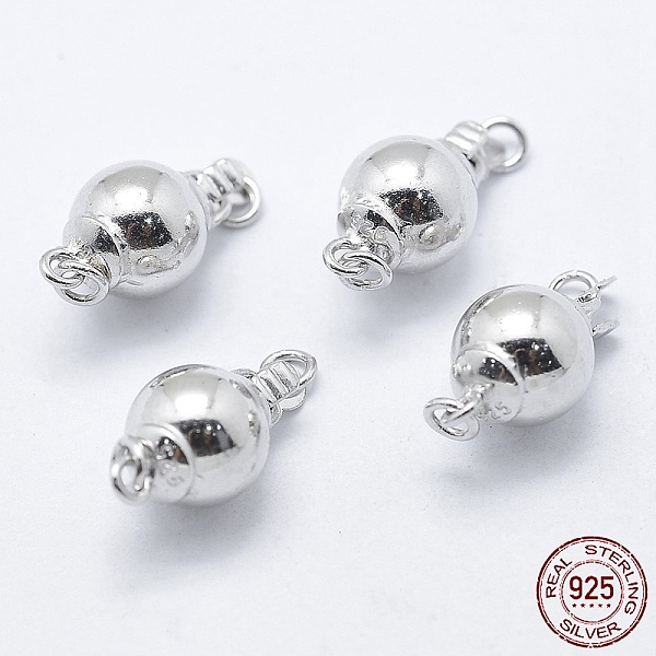 

PandaHall Rhodium Plated 925 Sterling Silver Box Clasps, with 925 Stamp, Round, Platinum, 16.5x8mm, Hole: 1mm Sterling Silver Round