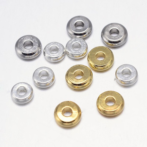 

PandaHall Flat Round Brass Spacer Beads, Mixed Color, 4x1.5mm, Hole: 1.5mm Brass Flat Round