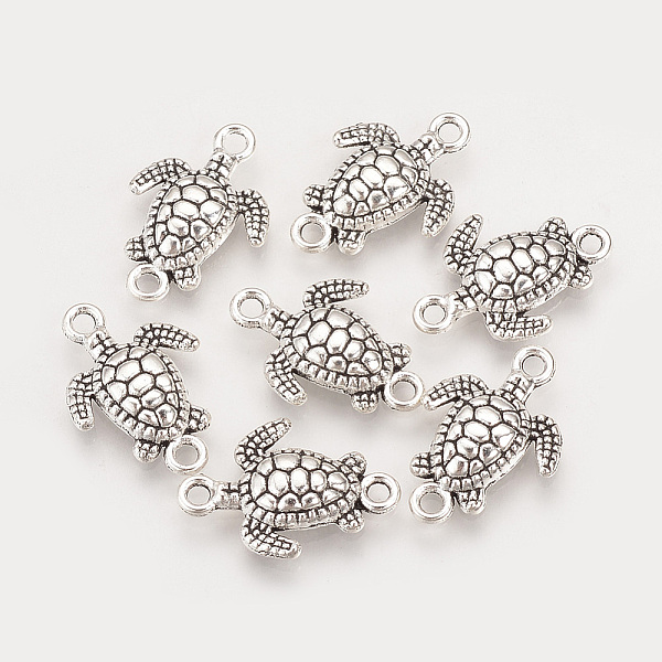 

PandaHall Tibetan Style Alloy Links connectors, Sea Turtle, Cadmium Free & Lead Free, Antique Silver, 21x14.5x4mm, Hole: 2mm Alloy Tortoise