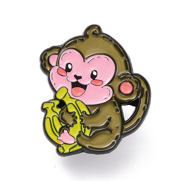 

PandaHall Monkey with Banana Enamel Pin, Animal Alloy Enamel Brooch for Backpack Clothes, Electrophoresis Black, Dark Goldenrod...