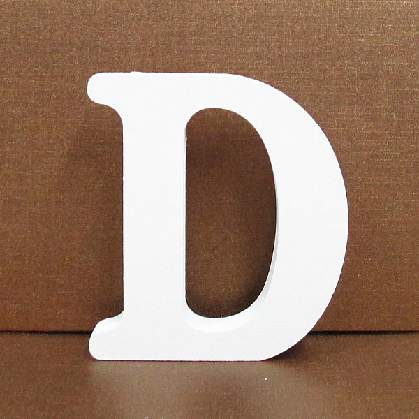 

PandaHall Letter Wooden Ornaments, for Home Wedding Decoration Shooting Props, Letter.D, 100x100x15mm Wood Letter D White