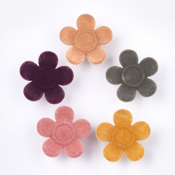 

PandaHall Flocky Acrylic Buttons, Shank Button, 1-Hole, Flower, Mixed Color, 27x28x10mm, Hole: 3.5mm Acrylic Flower Multicolor
