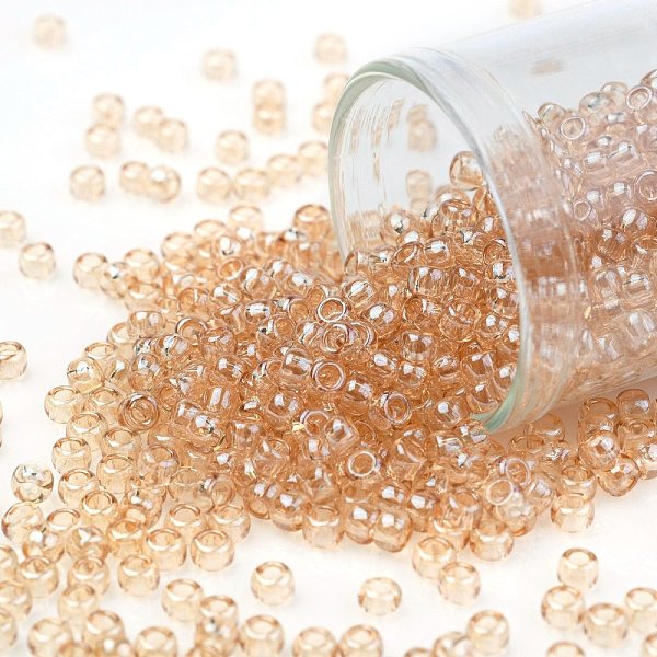 

PandaHall TOHO Round Seed Beads, Japanese Seed Beads, (629) Pale Honey Luster, 8/0, 3mm, Hole: 1mm, about 222pcs/bottle, 10g/bottle Glass..., Brown
