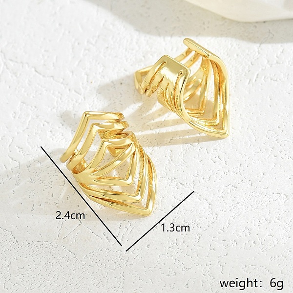 

PandaHall Fashionable Copper Plated Hollow C-shaped Clip-on Ear Cuff for Women Brass