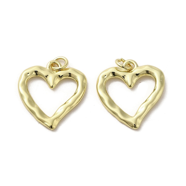 

PandaHall Rack Plating Brass Pendants, Lead Free & Cadmium Free, Long-Lasting Plated, Heart Charms, Real 18K Gold Plated, 20x18x2mm, Hole...