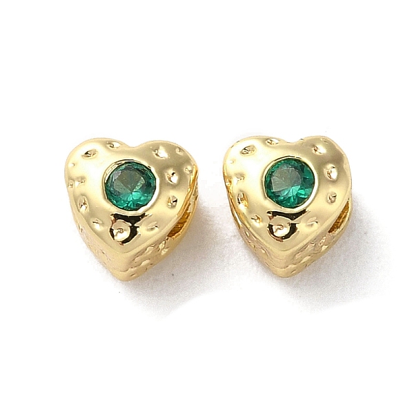 

PandaHall Valentine's Day Brass Micro Pave Cubic Zirconia Beads, Heart, Lime Green, 4.5x5x4.5mm, Hole: 2mm Brass+Cubic Zirconia Heart