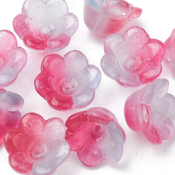 

PandaHall Transparent Glass Beads, Flower, Pale Violet Red, 11~12x7.5~8mm, Hole: 1.4mm Glass Flower