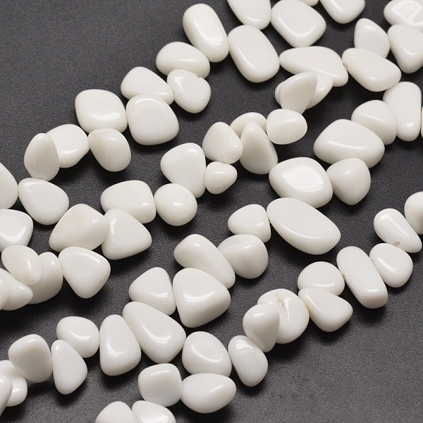 

PandaHall Opaque Glass Chip Beads Strands, 8~22x7~16x4~8mm, Hole: 1mm, about 16 inch Glass Chip White