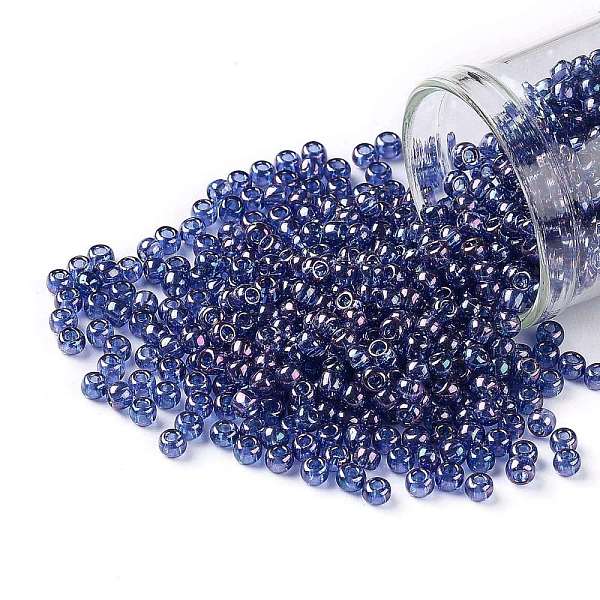 

PandaHall TOHO Round Seed Beads, Japanese Seed Beads, (327) Gold Luster Lavender, 8/0, 3mm, Hole: 1mm, about 1111pcs/50g Glass Purple