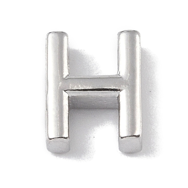 

PandaHall Brass Pendants, Letter Charms, Platinum, Letter H, 8x6.5x3mm, Hole: 1.5mm Brass Letter H