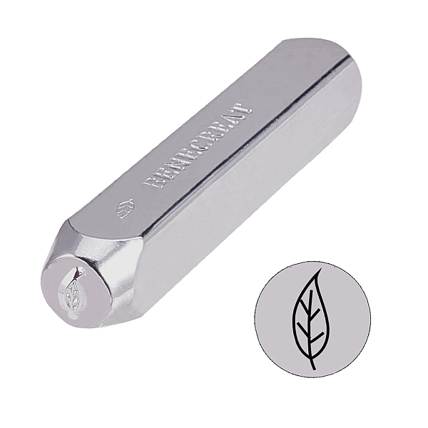 PandaHall BENECREAT 6mm 1/4" Leaf Metal Design Stamps Punch Stamping Tool - Electroplated Hard Carbon Steel Tools to Stamp Punch Metal...