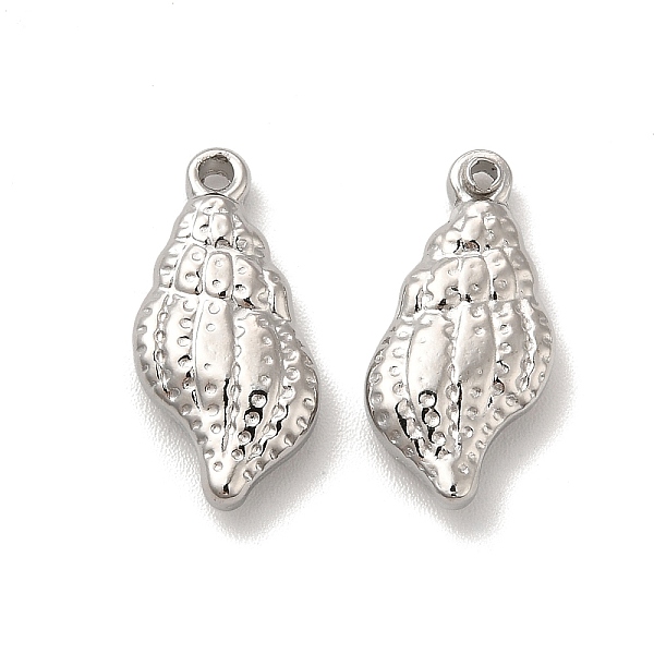 

PandaHall 201 Stainless Steel Pendants, Conch Charm, Stainless Steel Color, 18.5x9x3.5mm, Hole: 1.5mm 201 Stainless Steel Shell Shape