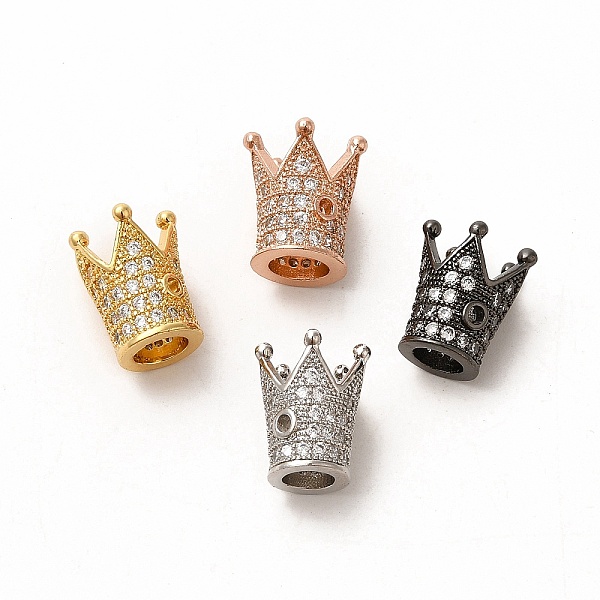 

PandaHall Rack Plating Brass Micro Pave Cubic Zirconia Beads, Long-Lasting Plated, Cadmium Free & Lead Free, Crown, Mixed Color..., Clear