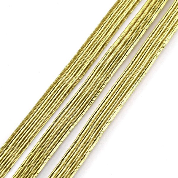 

PandaHall Flat Elastic Cord/Band, with Rubber Inside, Webbing Garment Sewing Accessories, Gold, 6mm Elastic Fibre Flat Gold