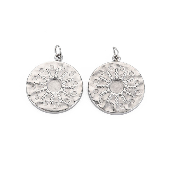 

PandaHall 304 Stainless Steel Pendant Enamel Settings, with Jump Rings, Flat Round, Stainless Steel Color, 18.5x16x2mm, Jump Ring: 4x0.5mm...