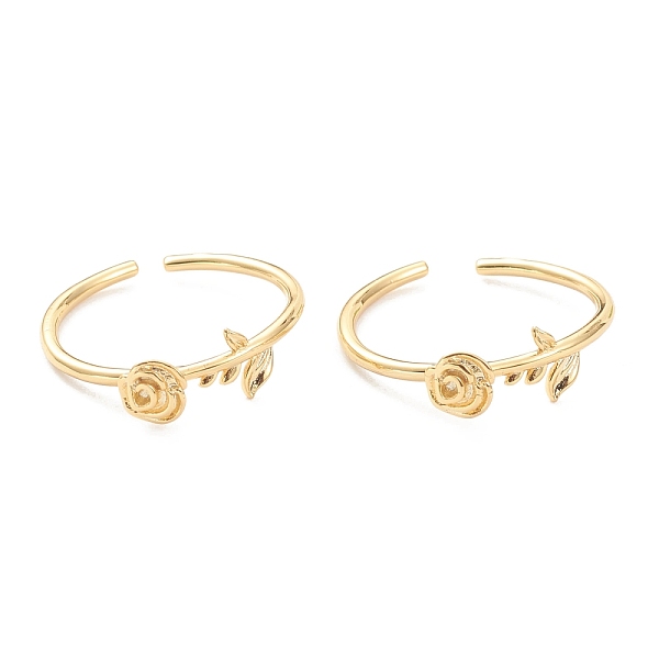 

PandaHall Adjustable Brass Cuff Rings, Open Rings, Rose, Real 18K Gold Plated, US Size 5 1/2(16.1mm), Inner Diameter: 16mm Brass