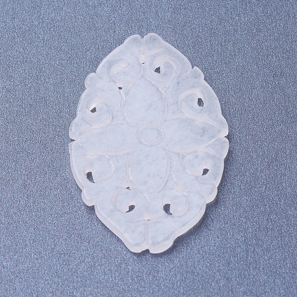 

PandaHall Natural Jade Pendants, Dyed, Horse Eye, 43x26x2mm, Hole: 1mm Jade Horse Eye White