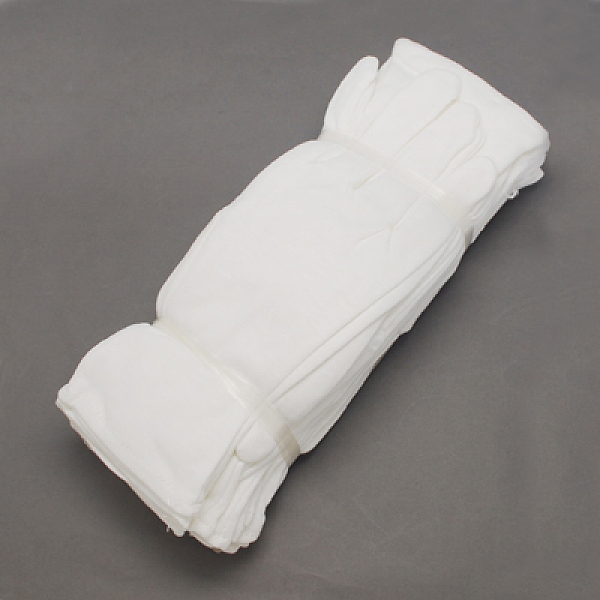

PandaHall Gauze Gloves, Universal Cleaning Work Finger Gloves, White, 150x80mm Cloth White