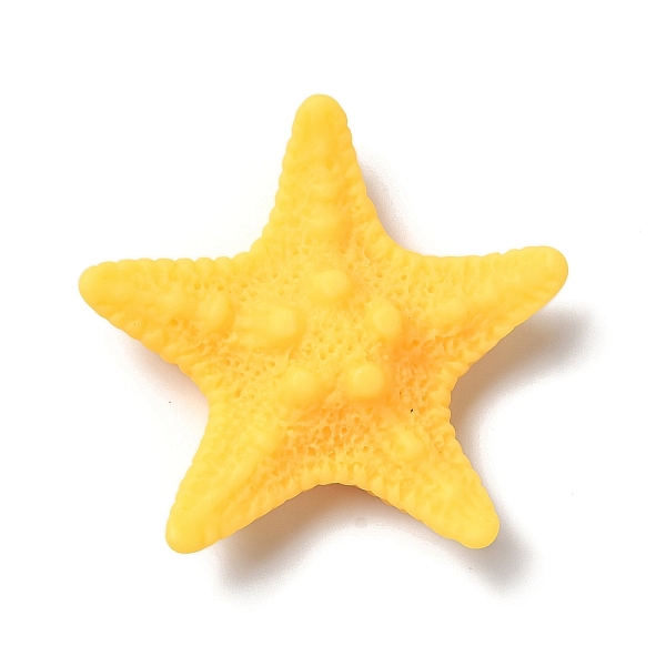 

PandaHall Opaque Resin Sea Animal Decoden Cabochons, Starfish, Gold, 39x40x9mm Resin Starfish Gold