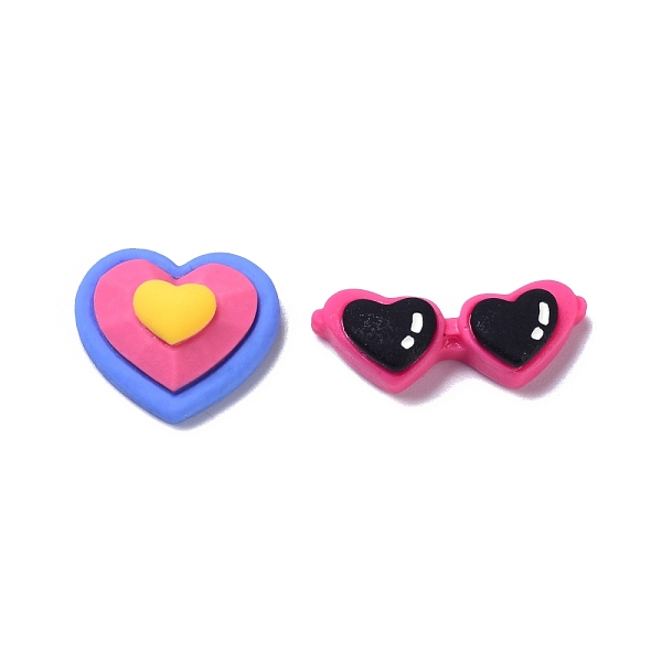 

PandaHall Opaque Resin Cabochons, for DIY Decoration, Heart & Glasses, Mixed Color, Heart: 14.5x16.5x7mm, Glasses: 22x8x5.5mm Resin Mixed..., Multicolor