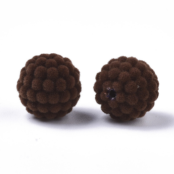 

PandaHall Flocky Acrylic Beads, Berry Beads, Waxberry, Coconut Brown, 14mm, Hole: 1.5mm Acrylic Fruit Brown