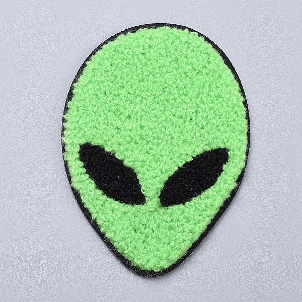 

PandaHall Computerized Embroidery Cloth Sew on Patches, Costume Accessories, Appliques, ET, Green, 97x70x4mm Cloth Human Green