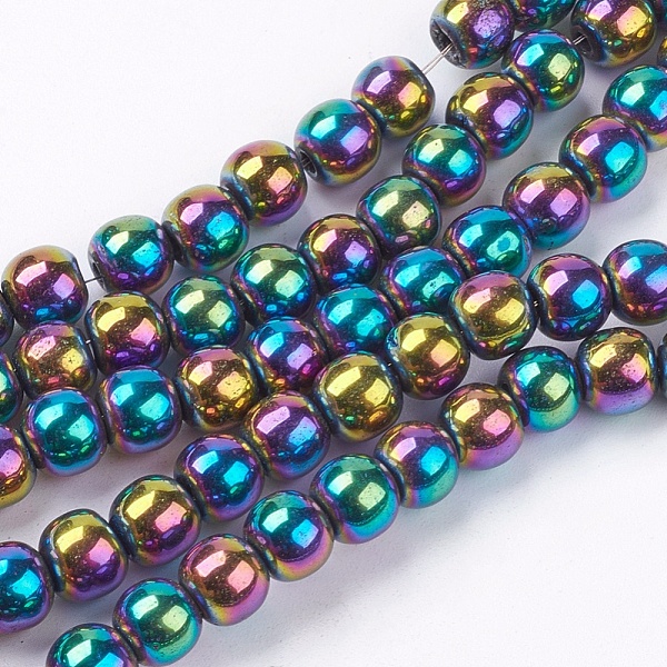 

PandaHall Non-magnetic Synthetic Hematite Beads Strands, Grade A, Round, Multi-color Plated, 6mm, Hole: 1.5~2mm, about 65~70pcs/strand...