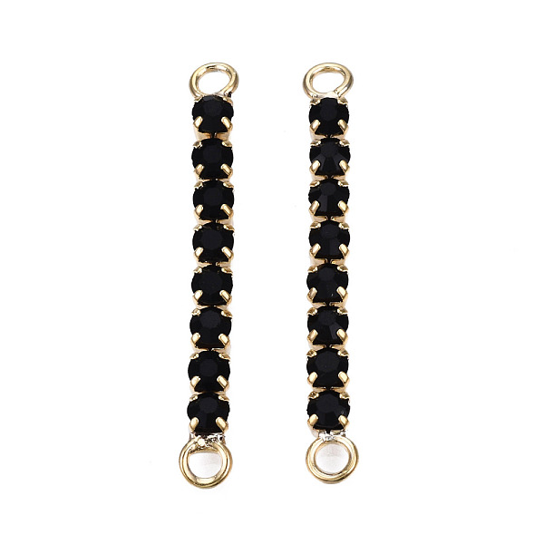 

PandaHall Brass Pave Rhinestone Chain Connector Charms, Cadmium Free & Nickel Free & Lead Free, Real 18K Gold Plated, Jet, 36.5x4x3mm, Hole..., Black