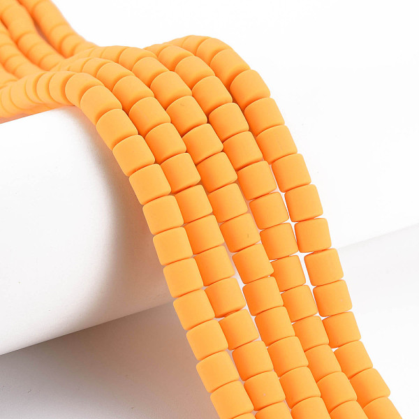 

PandaHall Handmade Polymer Clay Bead Strands, Column, Orange, 6.5x6mm, Hole: 1.2mm, about 61pcs/strand, 15.75 inch(40cm) Polymer Clay Column...