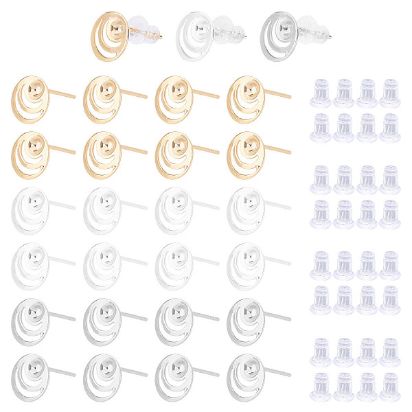 Unicraftale 108pcs 304 Edelstahl-Ohrsteckerkomponenten