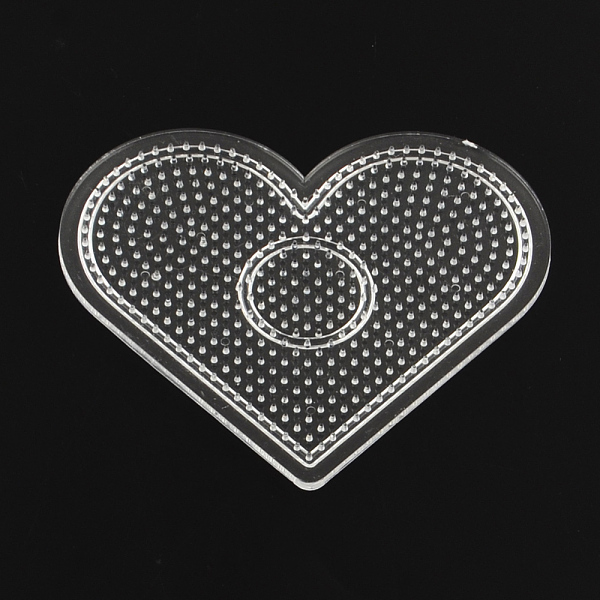 

PandaHall Heart Pegboards for 3x2.5mm Mini Fuse Beads, Clear, 80x90x2.5mm Plastic Heart Clear