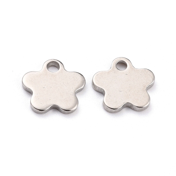 

PandaHall 304 Stainless Steel Charms, Flower, Stainless Steel Color, 11.5x11.5x1.5mm, Hole: 1.8mm 304 Stainless Steel Flower