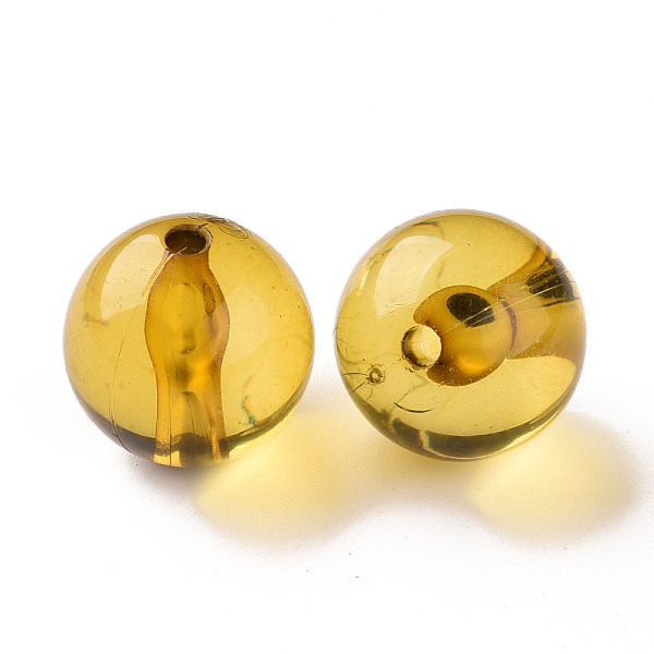 

PandaHall Transparent Acrylic Beads, Round, Goldenrod, 20x19mm, Hole: 3mm, about 111pcs/500g Acrylic Round Gold